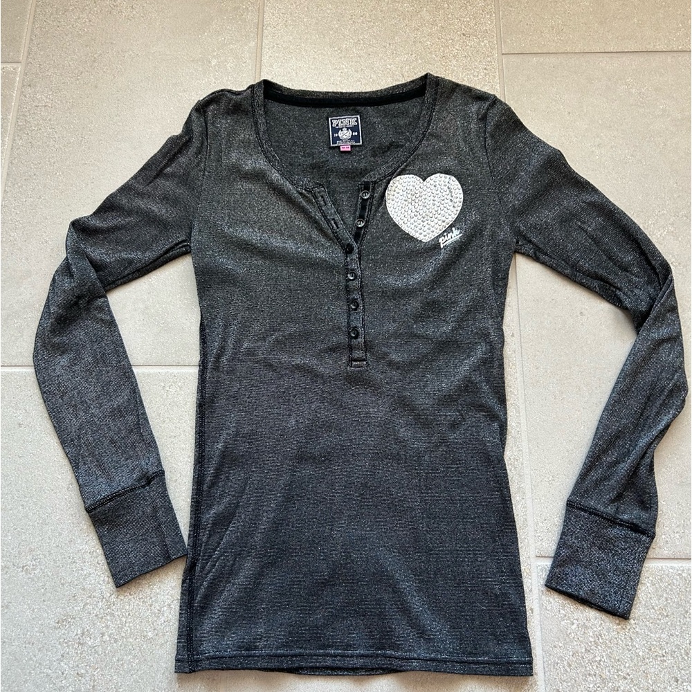PINK Victoria’s Secret Black Long Sleeve Shirt